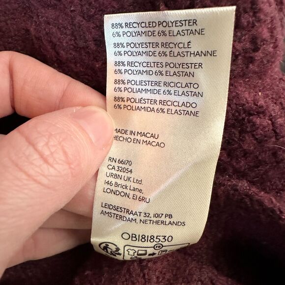 Free People Soul Searcher Sweater Wine Heather Mock Neck Medium Cozy Chunky Knit - Picture 8 of 8